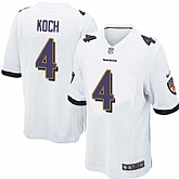 Nike Men & Women & Youth Ravens #4 Sam Koch White Team Color Game Jersey,baseball caps,new era cap wholesale,wholesale hats